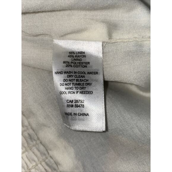 Joie Crop Top Geometric Print Medium Linen Blend - Picture 6 of 6